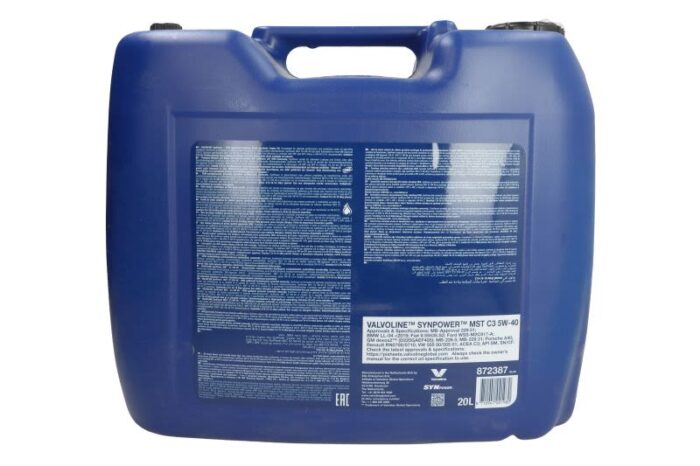 Synpower mst c3 5w40 20l oleje i smary valvoline xxl - obrazek 2