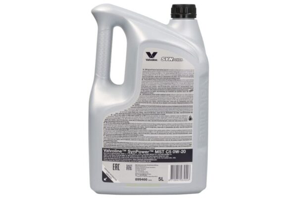 Synpower mst c5 0w20 5l oleje i smary valvoline - obrazek 2