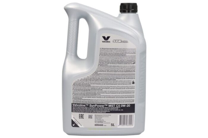 Synpower mst c5 0w20 5l oleje i smary valvoline - obrazek 2