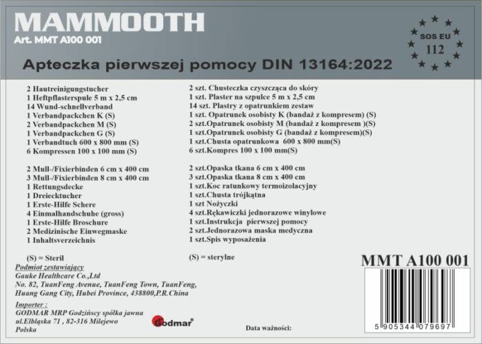 Mmt a100 001 apteczka samochodowa godmar - obrazek 3