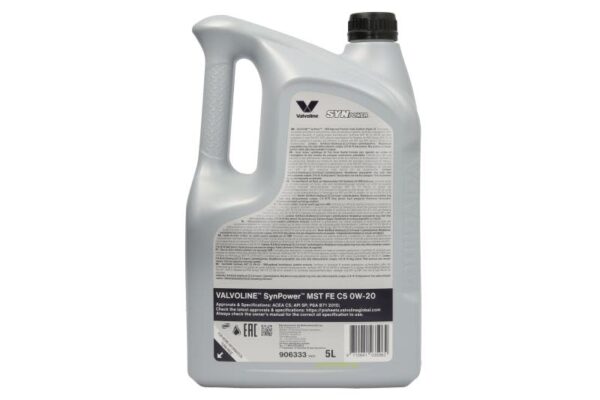 Synpower mstfe c5 0w20 5l oleje i smary valvoline - obrazek 2